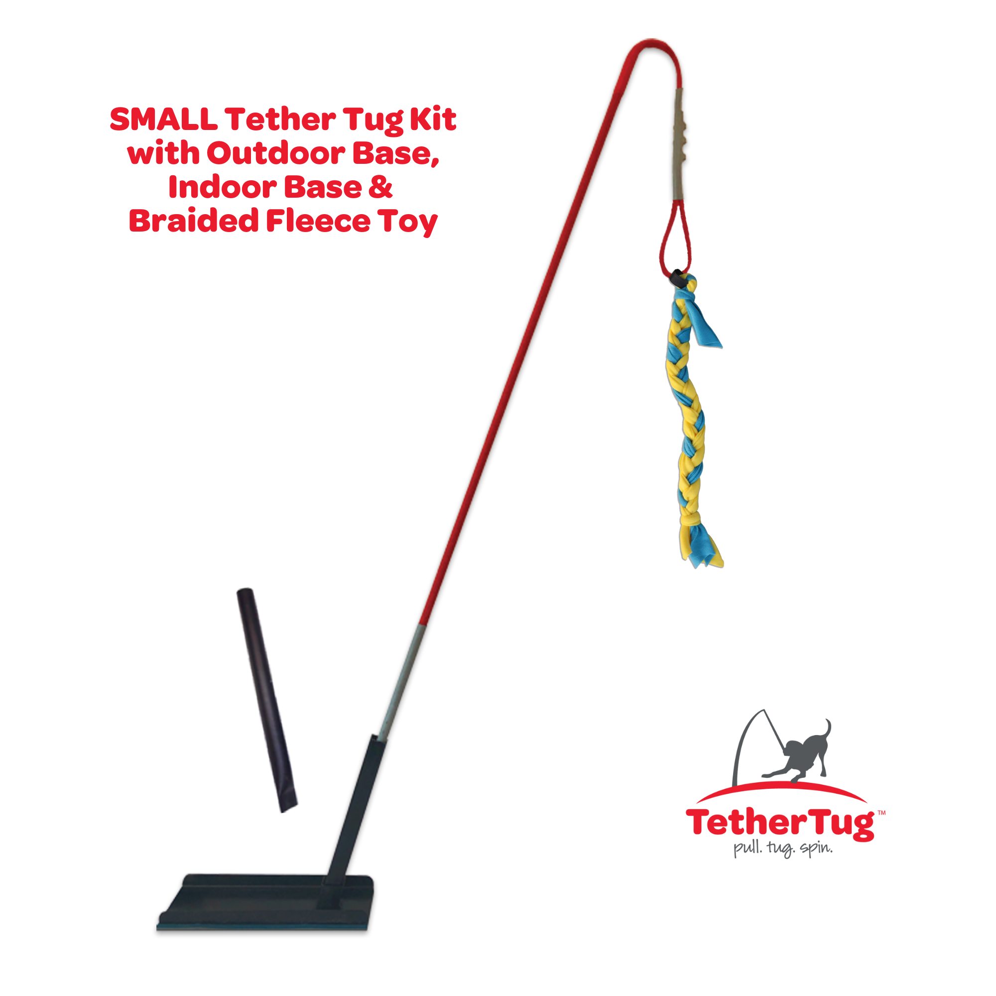 SMALL Outdoor & Indoor Tether Tug for Dogs Under 35 lbs.